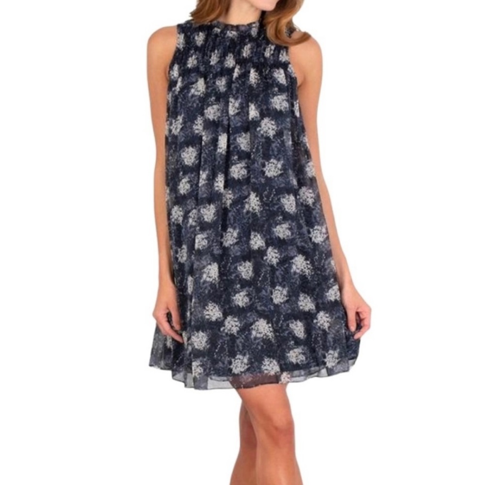 Joie Navy and White Floral Mini Dress